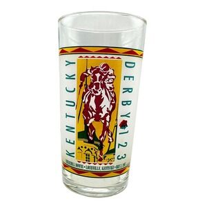 VTG 90s Kentucky Derby 123 Glass 1997 Frosted‎ Churchill Downs Horse Racing